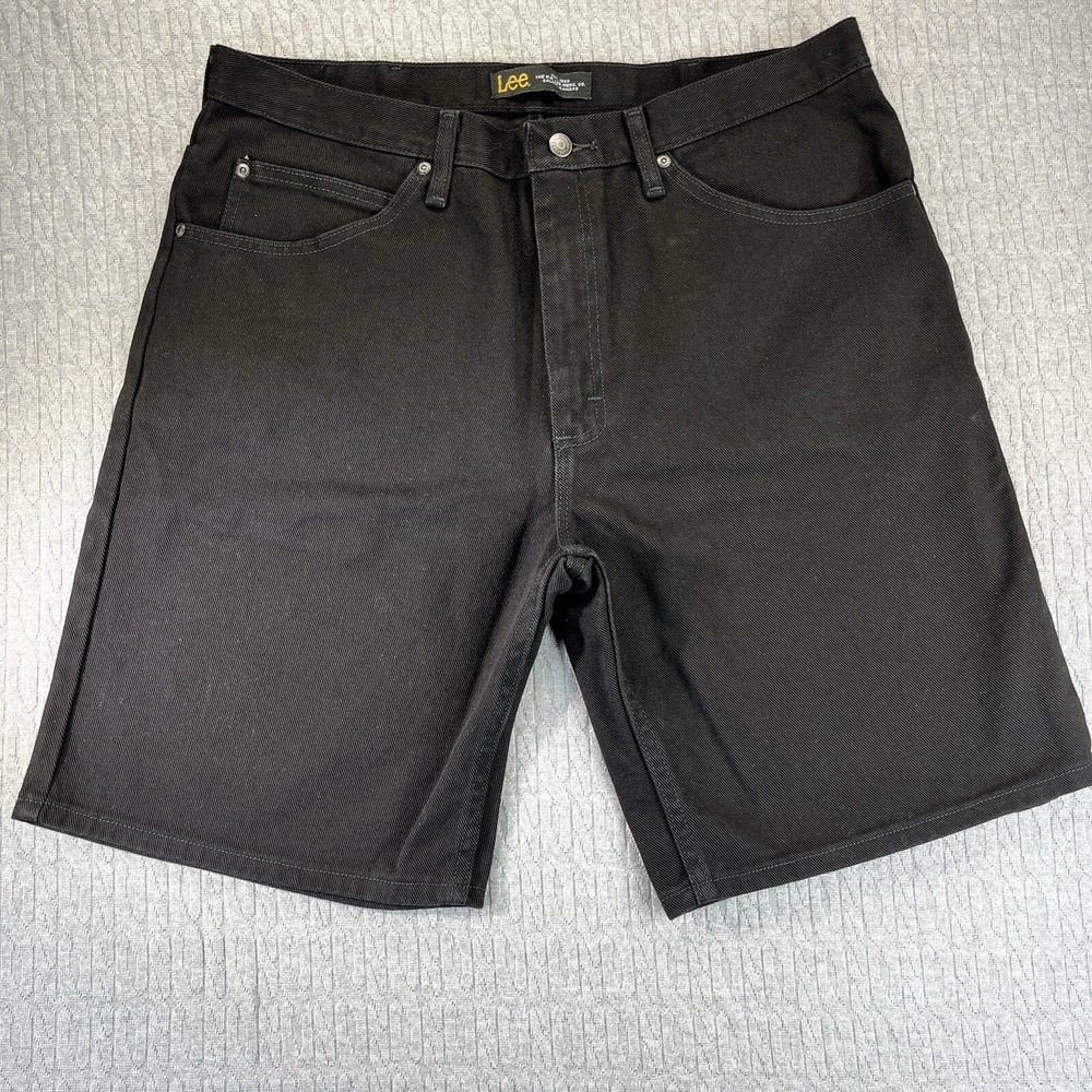 Lee Denim Shorts Mens 36 Black Five Pocket Casual Workwear Utility Cotton